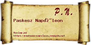 Paskesz Napóleon névjegykártya